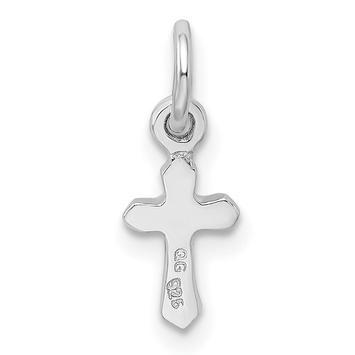 Childs Preciosa Crystal Feb Cross Charm Pendant in Real 925 Sterling Silver