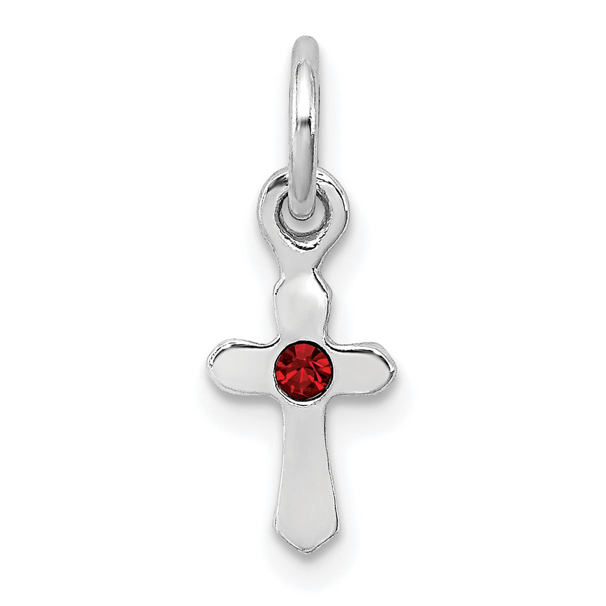 Childs Preciosa Crystal Jan Cross Charm Pendant in Real 925 Sterling Silver