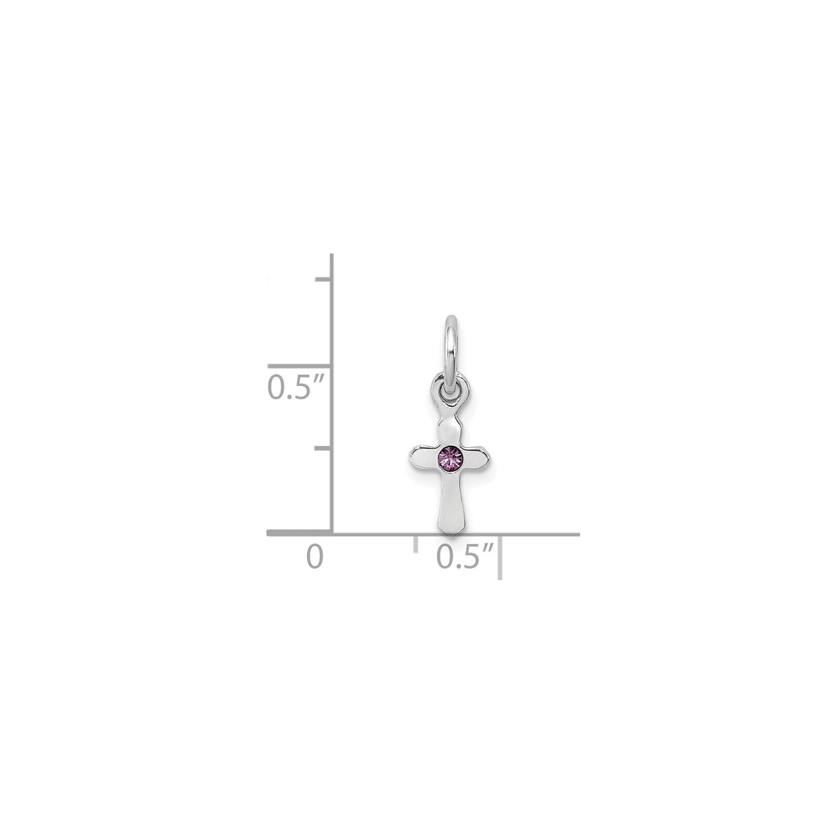 Sterling Silver Cross Pendant with Amethyst Crystal, Curved Design, Spiritual Jewelry for Men and Women