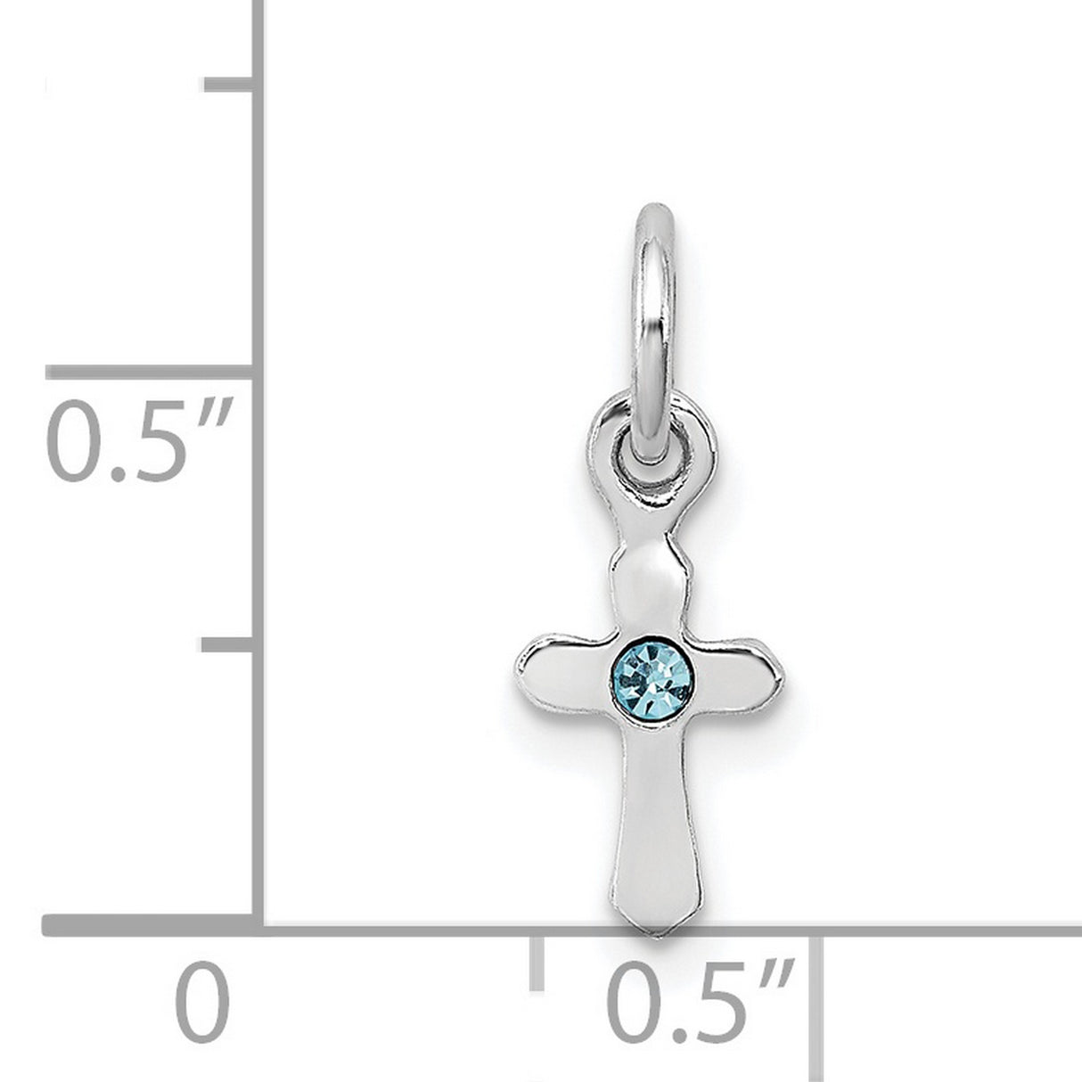 Childs Preciosa Crystal Mar Cross Charm Pendant in Real 925 Sterling Silver