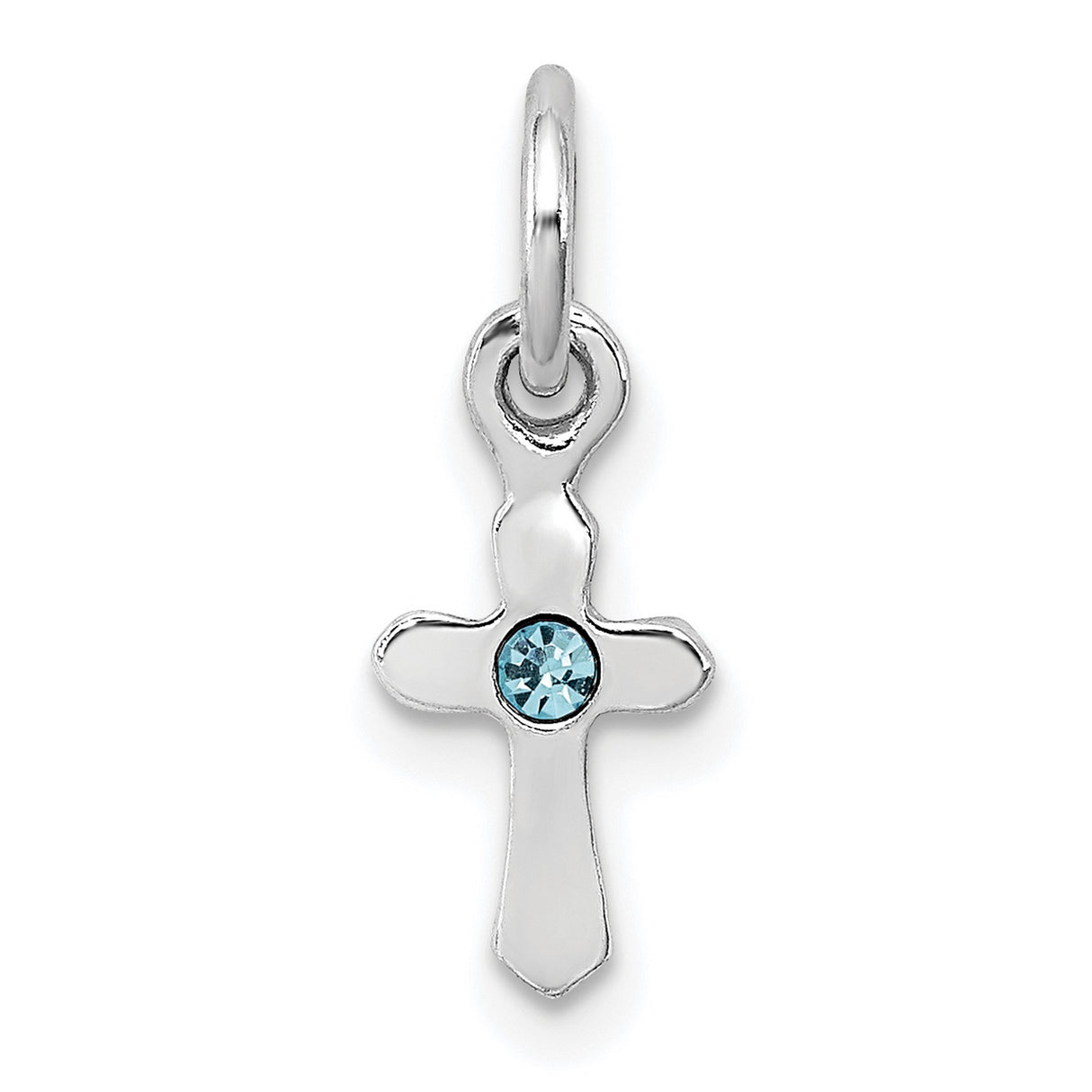 Childs Preciosa Crystal Mar Cross Charm Pendant in Real 925 Sterling Silver