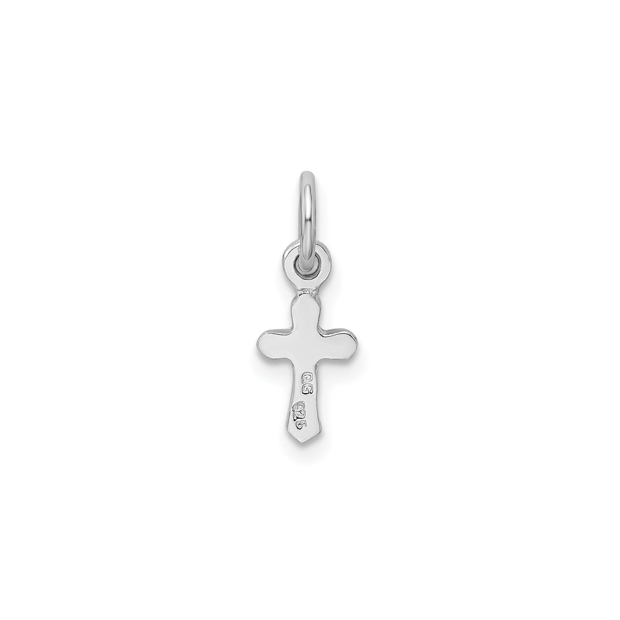 Sterling Silver Cross Pendant with Emerald Green Crystal, Minimalist Religious Charm for Men and Women