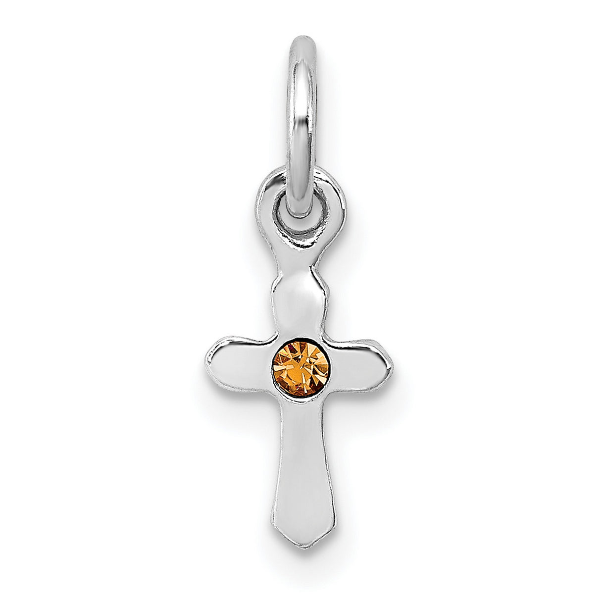 Childs Preciosa Crystal Nov Cross Charm Pendant in Real 925 Sterling Silver