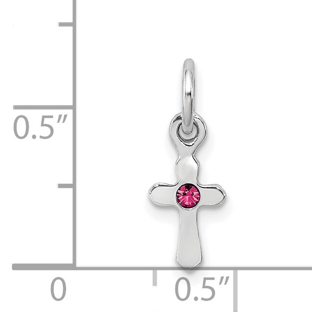 Childs Preciosa Crystal Oct Cross Charm Pendant in Real 925 Sterling Silver