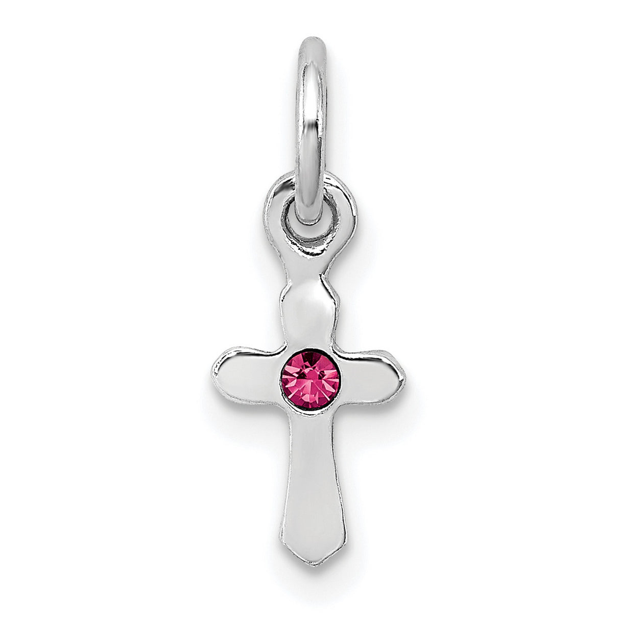 Childs Preciosa Crystal Oct Cross Charm Pendant in Real 925 Sterling Silver