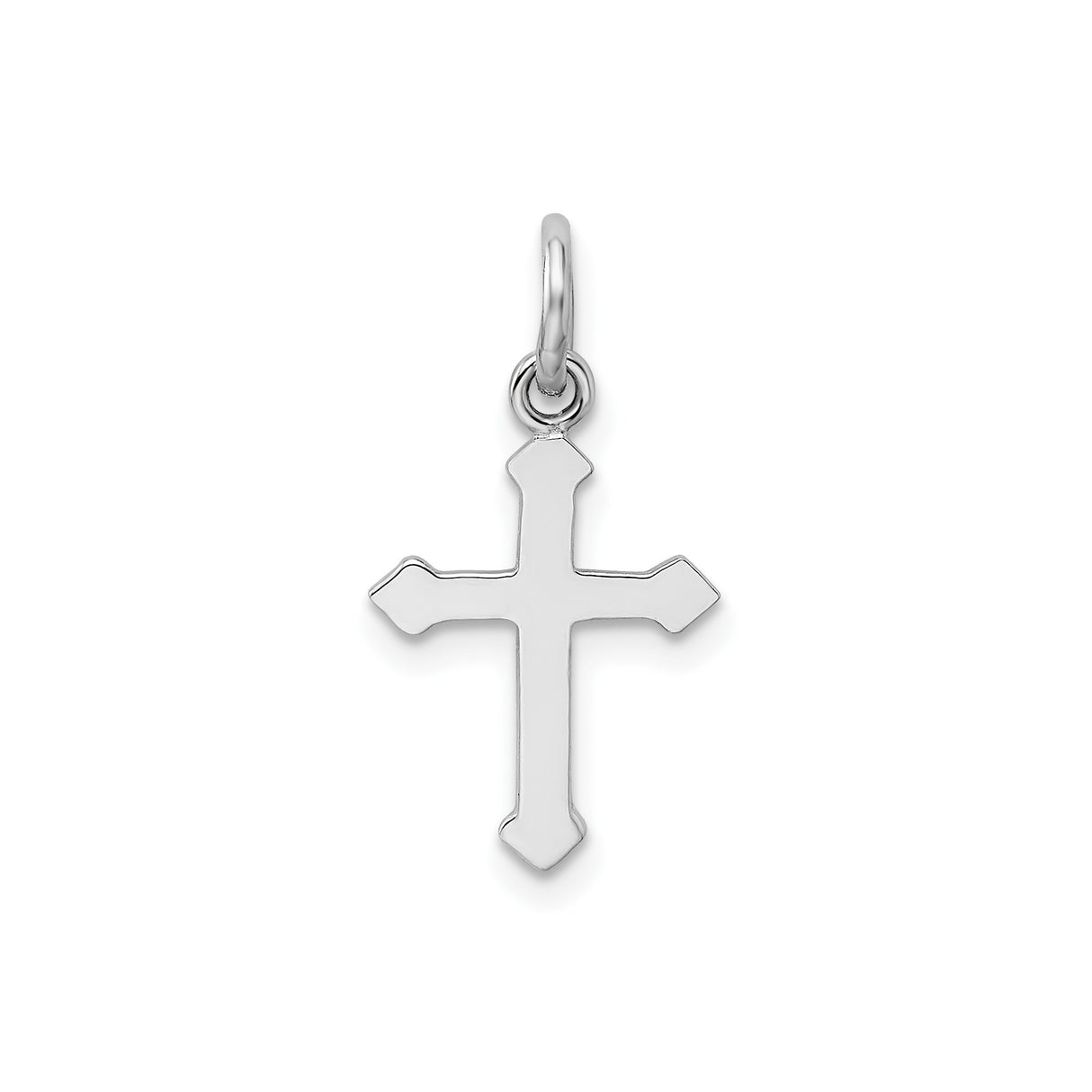Sterling Silver Cross Pendant, Modern Polished Finish, Unisex Spiritual Jewelry Design