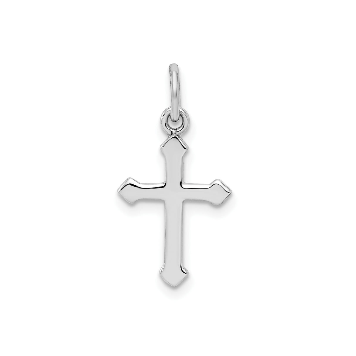 Sterling Silver Cross Pendant, Modern Polished Finish, Unisex Spiritual Jewelry Design