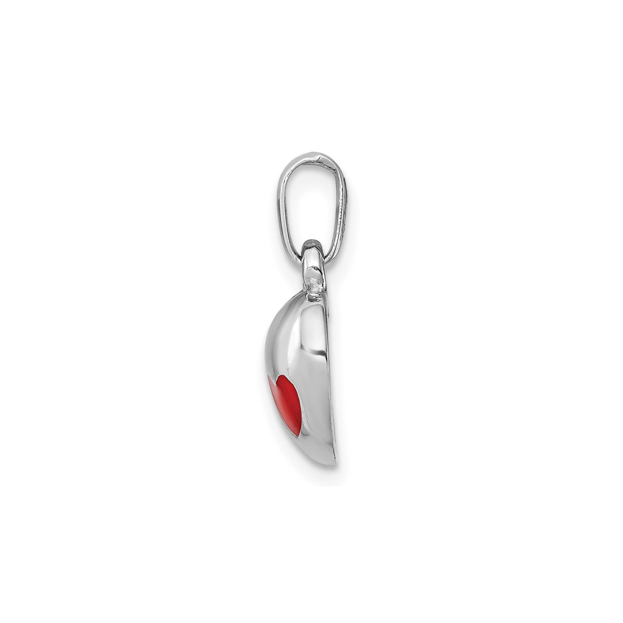 Sterling Silver Heart Pendant with Red Enamel Linked Hearts, Romantic Jewelry for Women