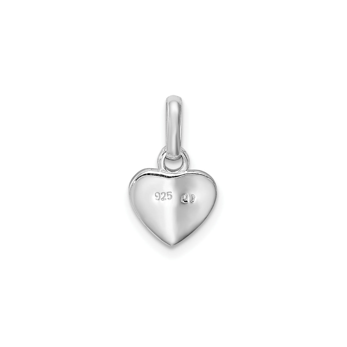 Sterling Silver Heart Pendant with Pink and White Glitter Enamel, Romantic Charm Jewelry for Women and Girls
