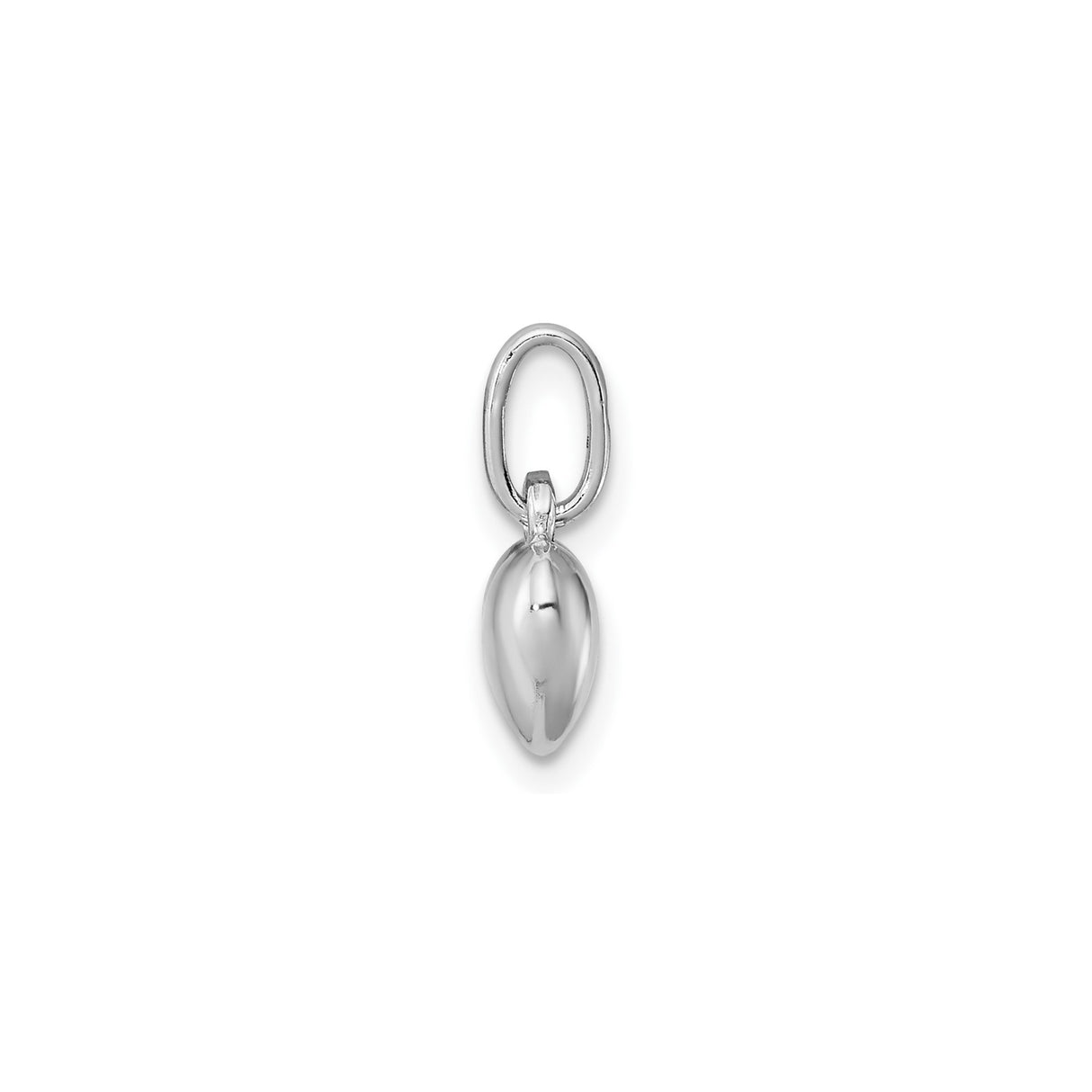 Sterling Silver Heart Pendant Charm with Polished Puffed Heart Design for Women
