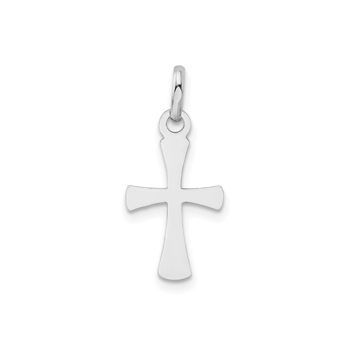Sterling Silver Cross Pendant, Polished Tapered Minimalist Design, Religious Symbol for Men and Women