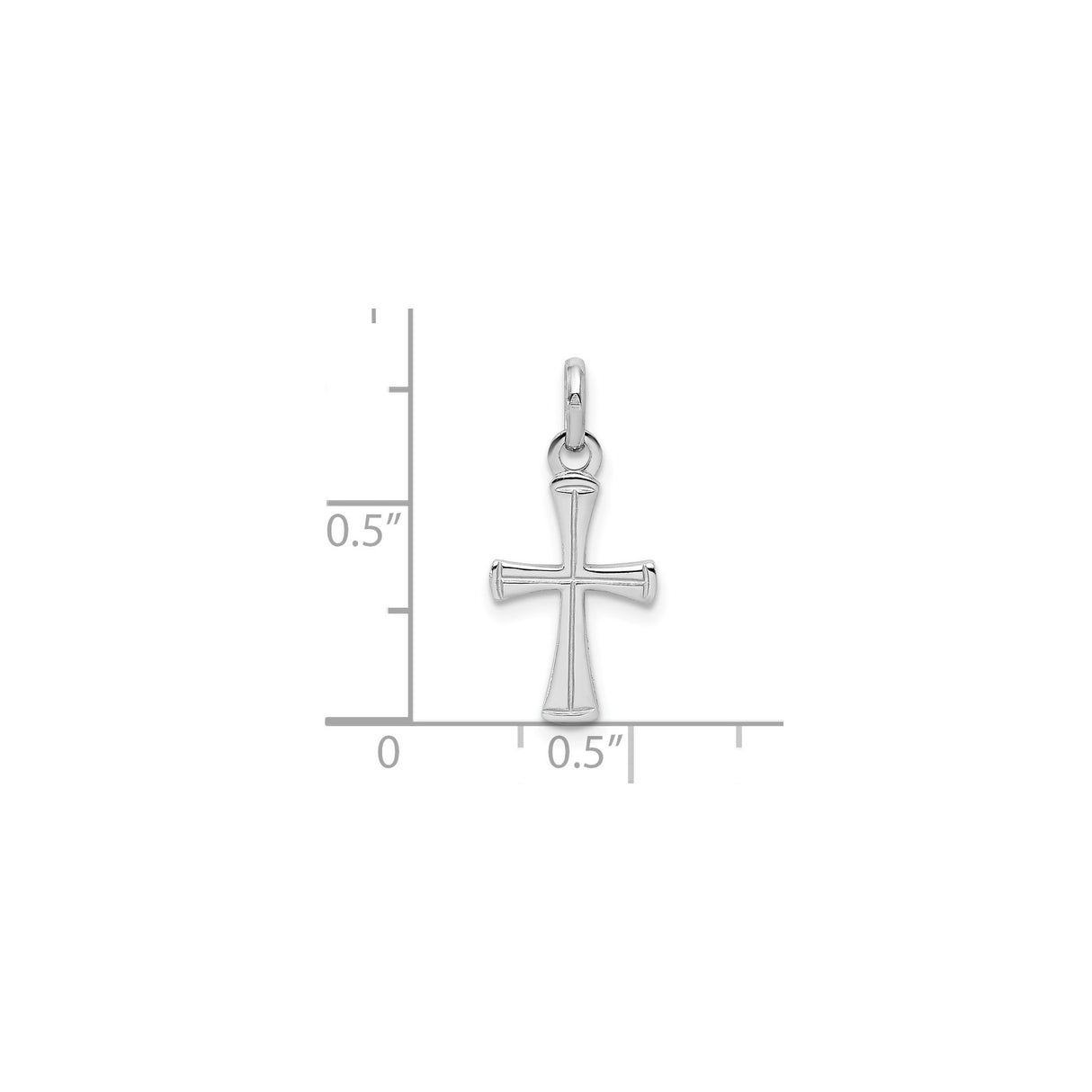 Sterling Silver Cross Pendant, Polished Tapered Minimalist Design, Religious Symbol for Men and Women