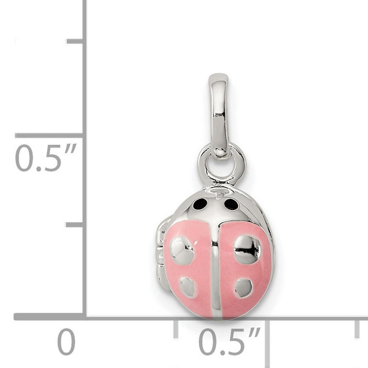 Sterling Silver Ladybug Pendant Charm with Pink Enamel, Whimsical Nature Jewelry for Women and Girls