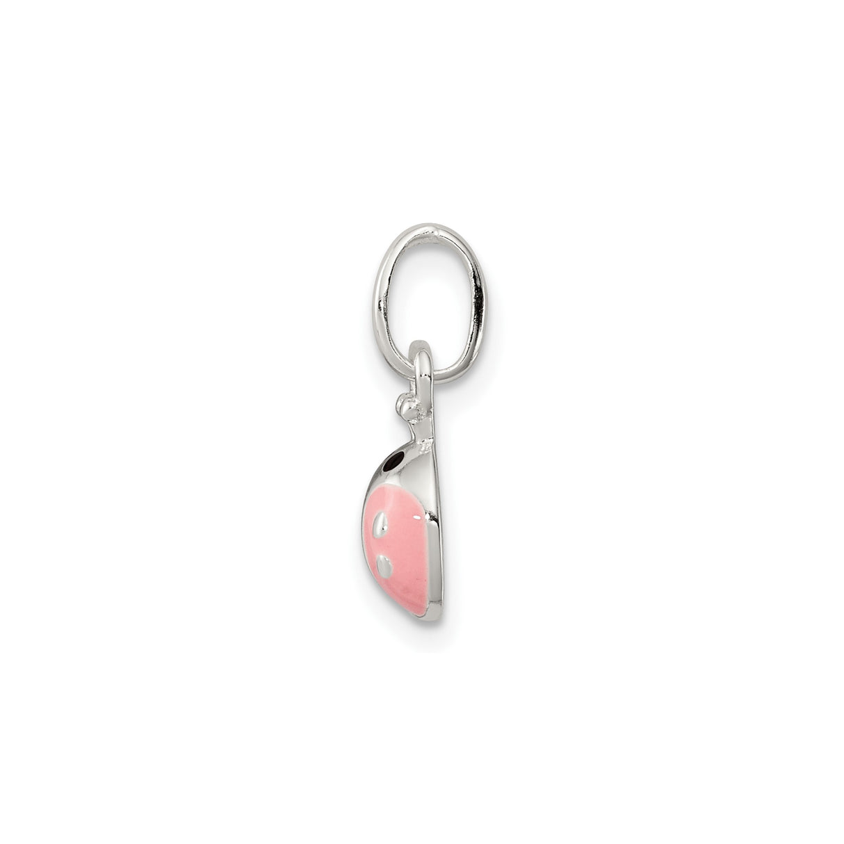 Sterling Silver Ladybug Charm Pendant with Pink Enamel Wings, Nature-Inspired Jewelry for Women and Girls