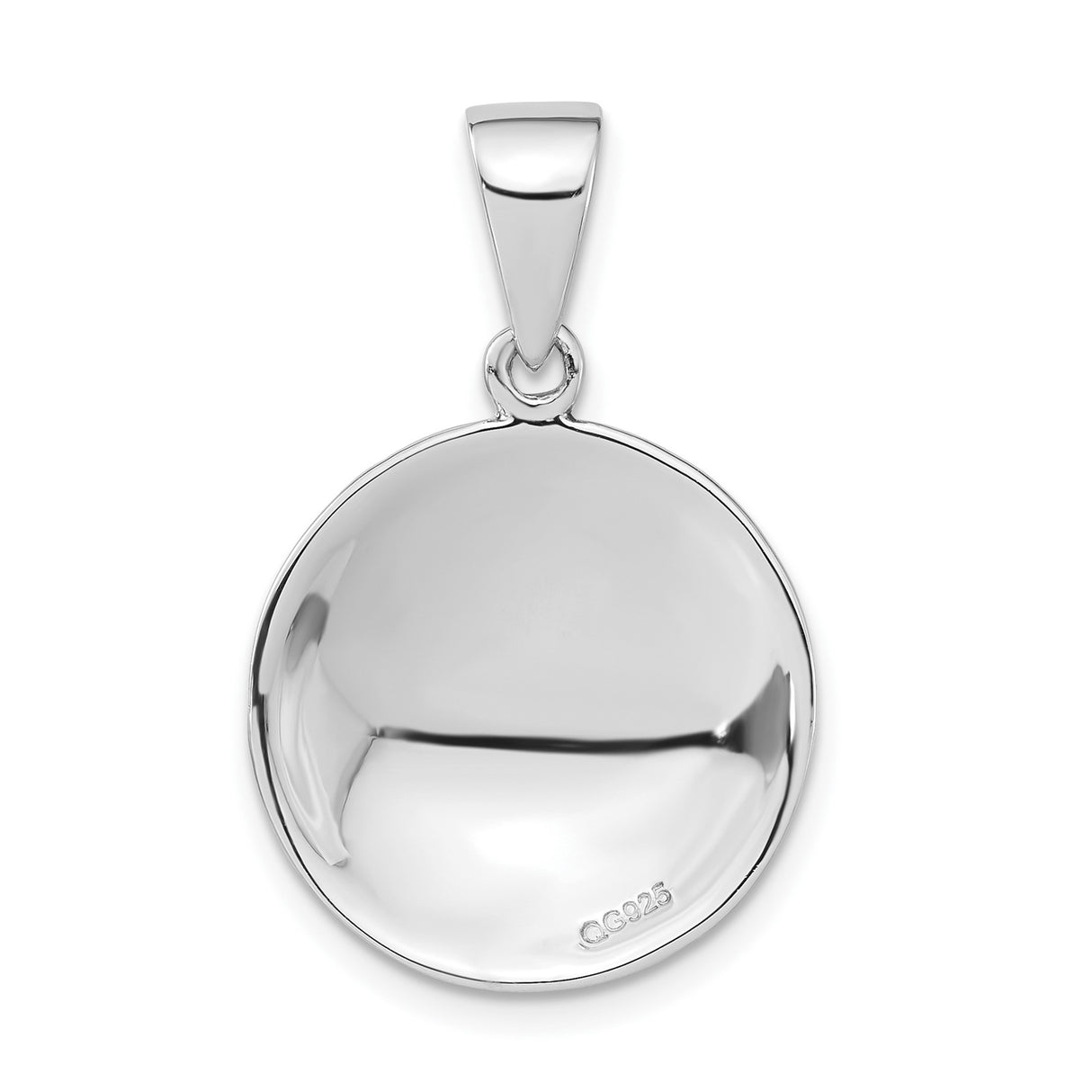 Sterling Silver Round Pendant with Gold Accented Textured Cross and Radiating Arc Design