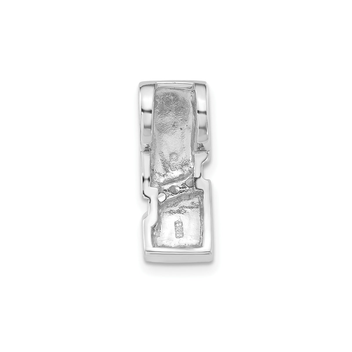Sterling Silver Mens Pendant with Cubic Zirconia, Brushed Finish, Geometric Minimalist Design