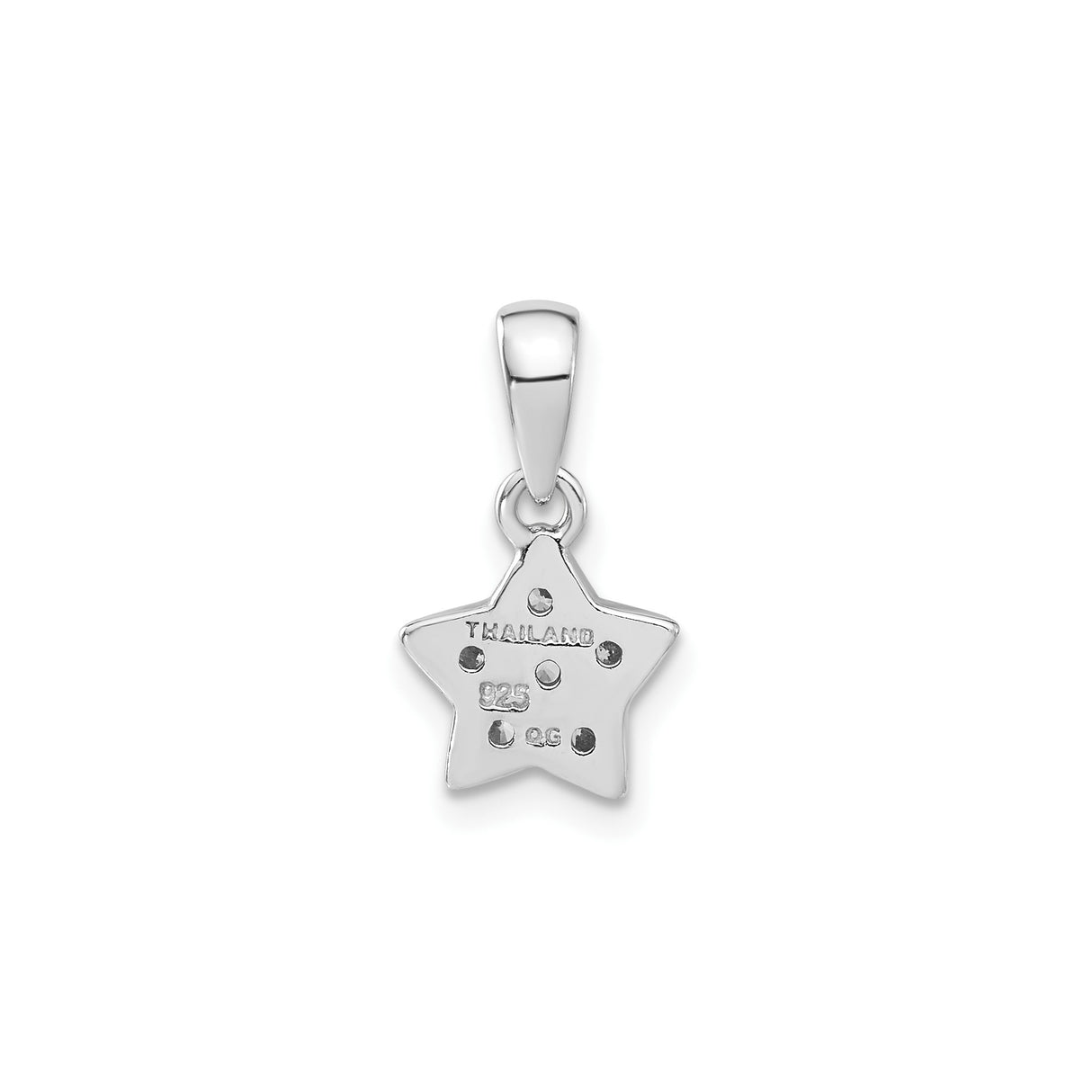 Sterling Silver Star Pendant with Cubic Zirconia, Celestial Charm Jewelry for Women