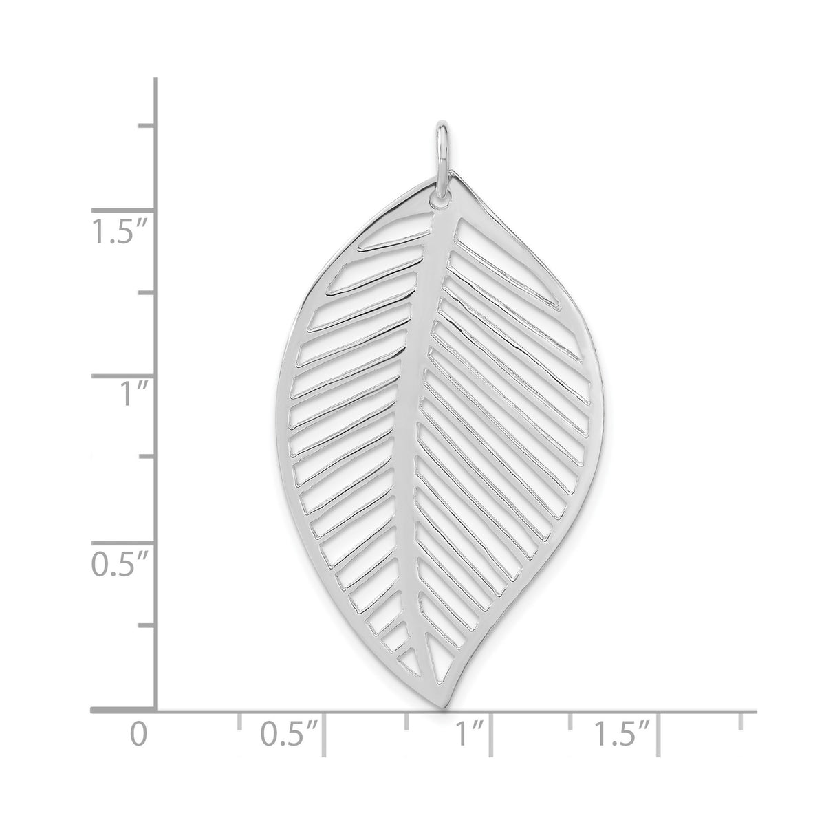 Sterling Silver Leaf Pendant with Openwork Botanical Design, Nature-Inspired Minimalist Jewelry for Women