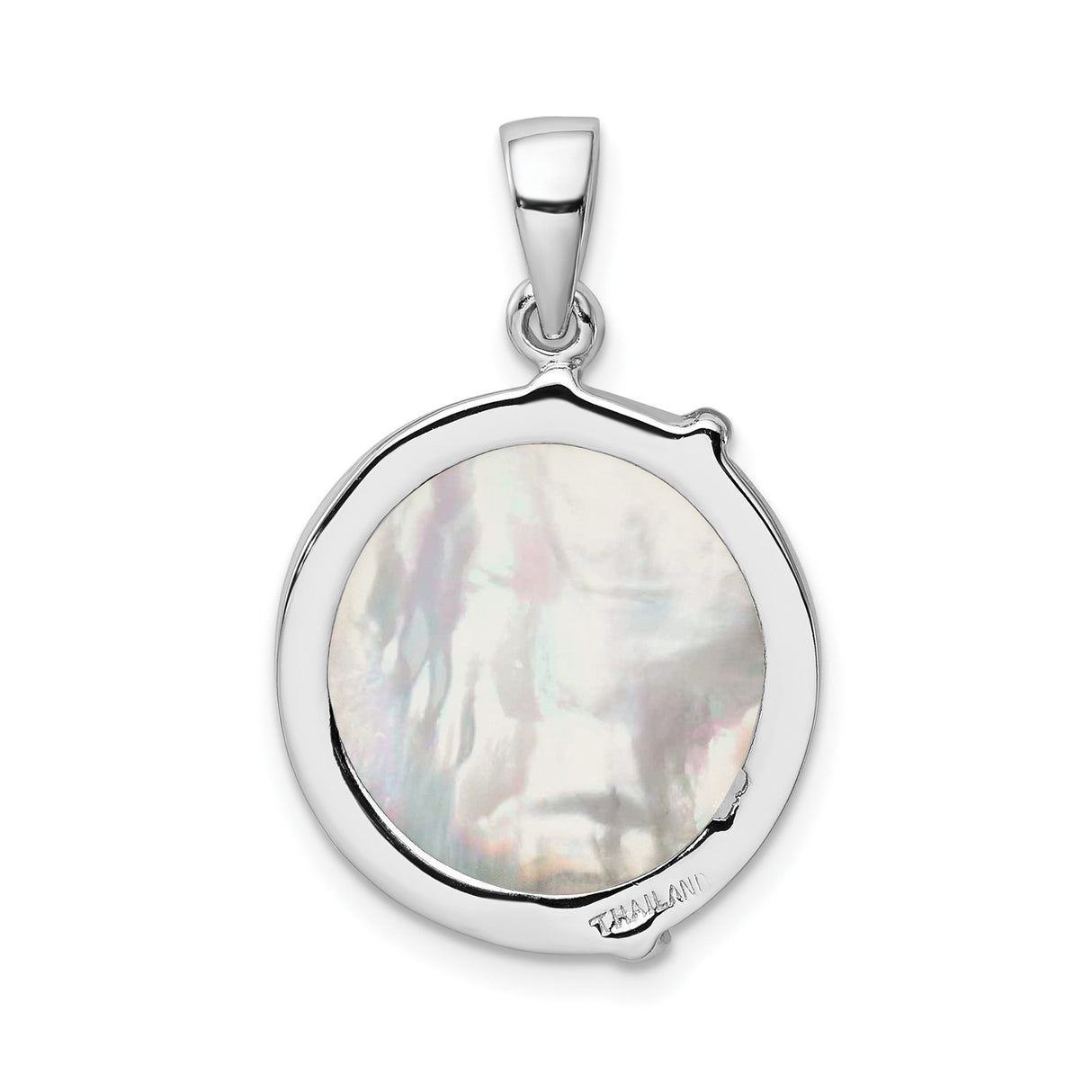 Sterling Silver Palm Tree Pendant with Mother of Pearl, Tropical Beach Style for Women