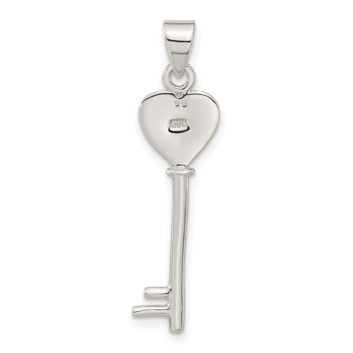 Sterling Silver Heart Key Pendant with Spiral Shell Inlay, Ocean-Inspired Romantic Charm