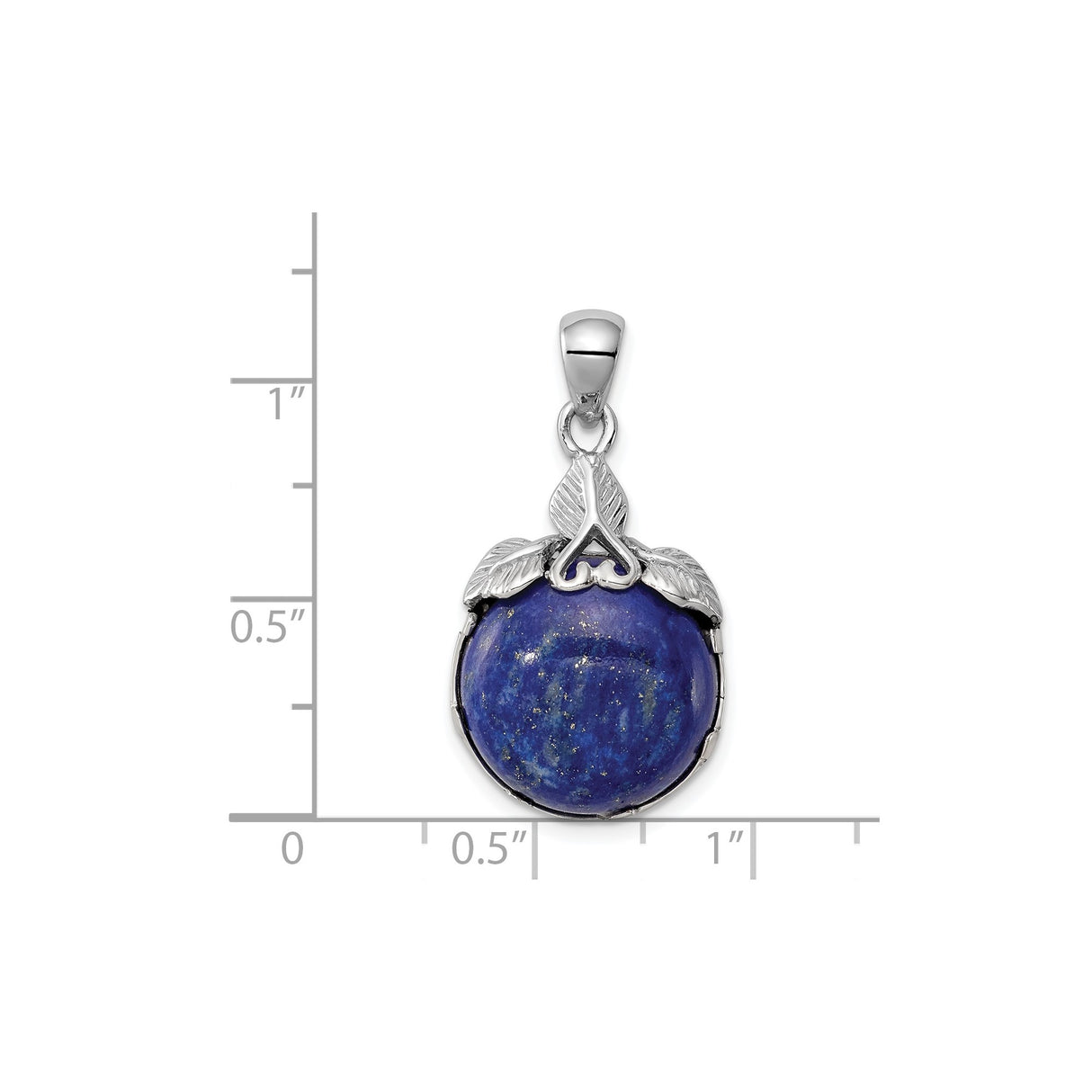 Sterling Silver Pendant with Lapis, Filigree Heart and Leaf Motif, Boho Nature-Inspired Design