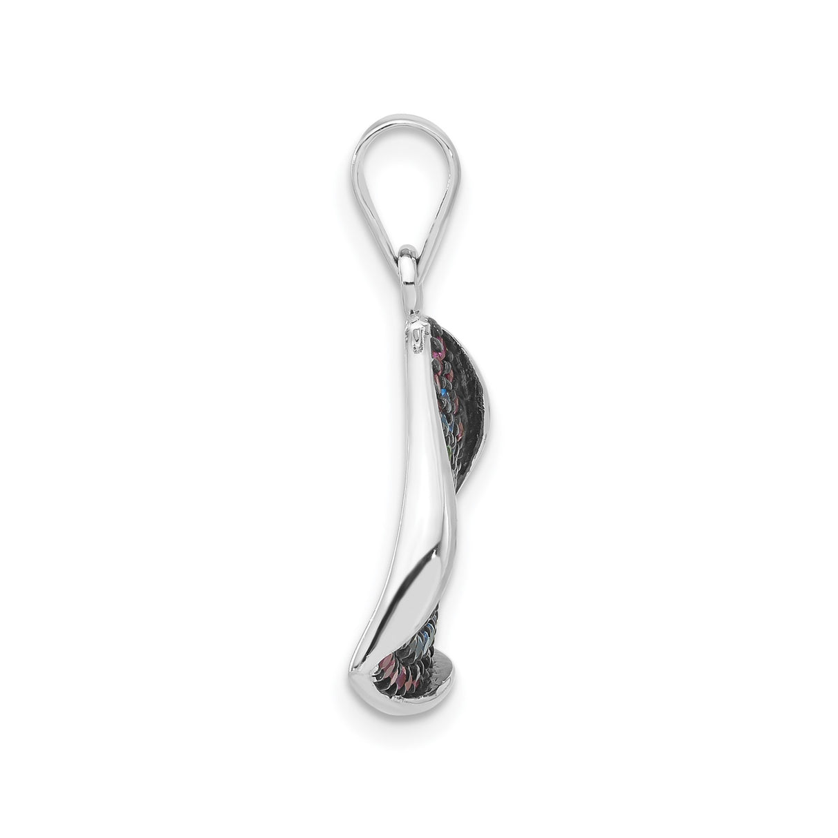 Sterling Silver Triangle Pendant with Multicolor Cubic Zirconia, Geometric Modern Design