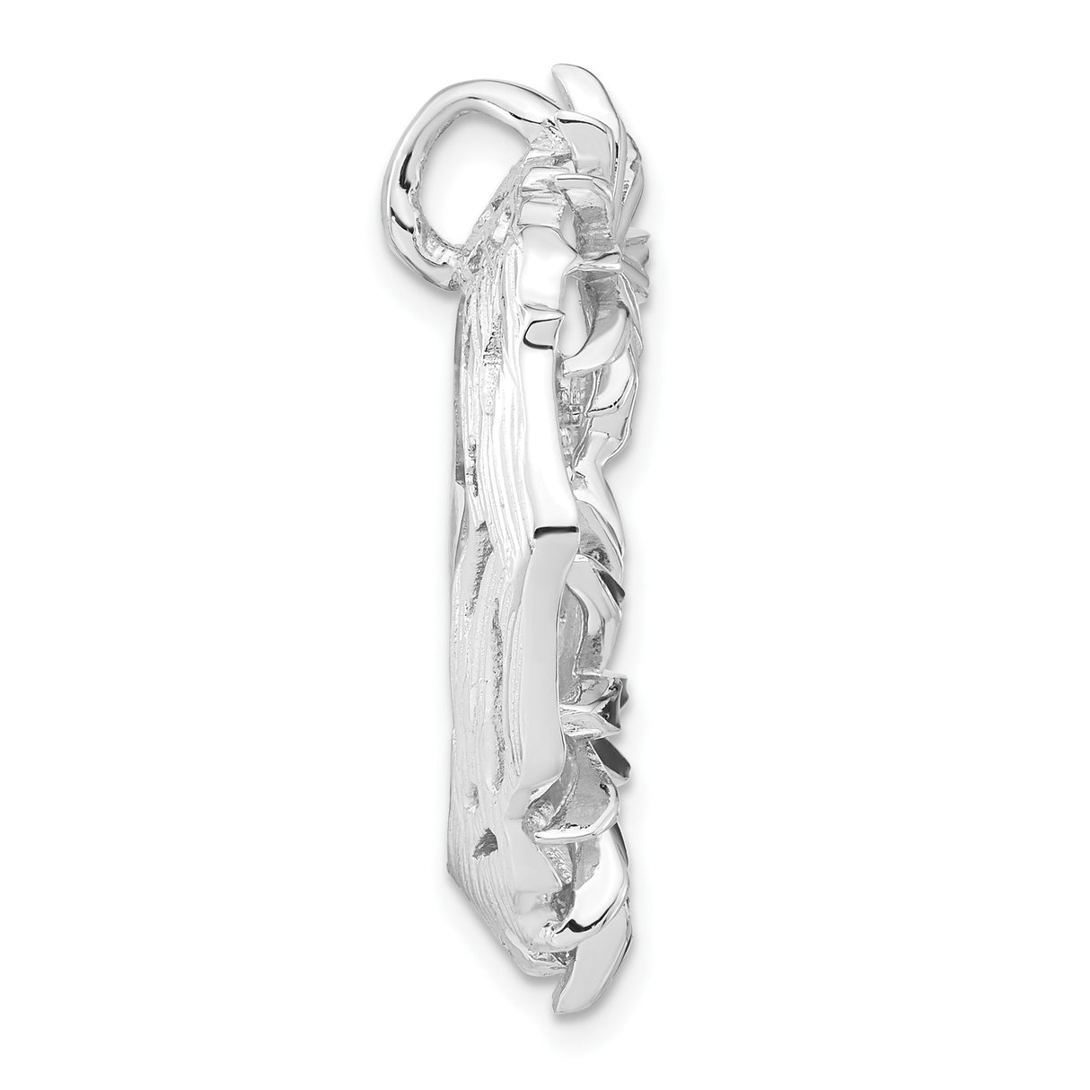 Sterling Silver Pendant with Cubic Zirconia, Black and White Enamel Starburst Flowers, Vine Motif