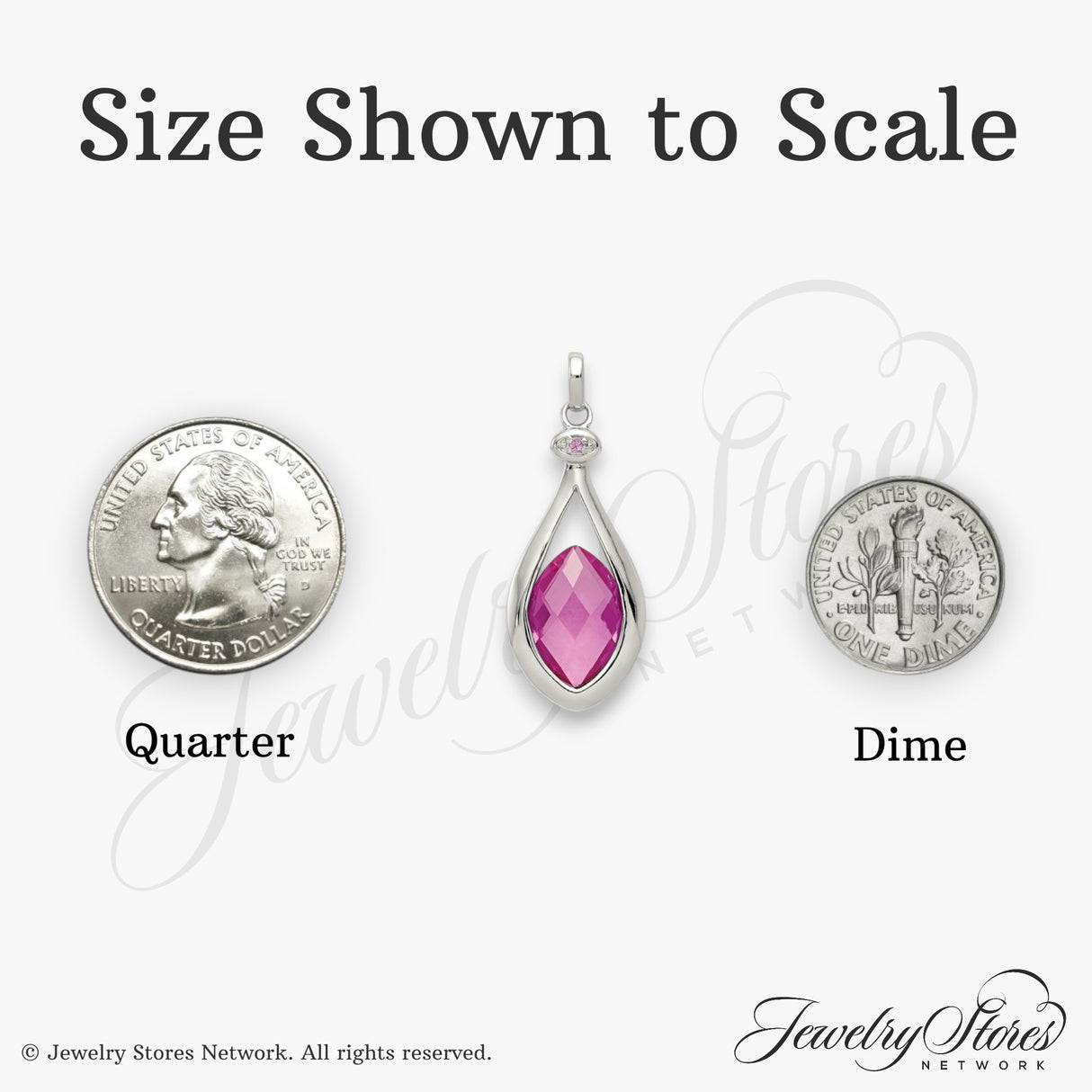 Sterling Silver Teardrop Pendant with Pink Marquise Gemstone and Accent Stone