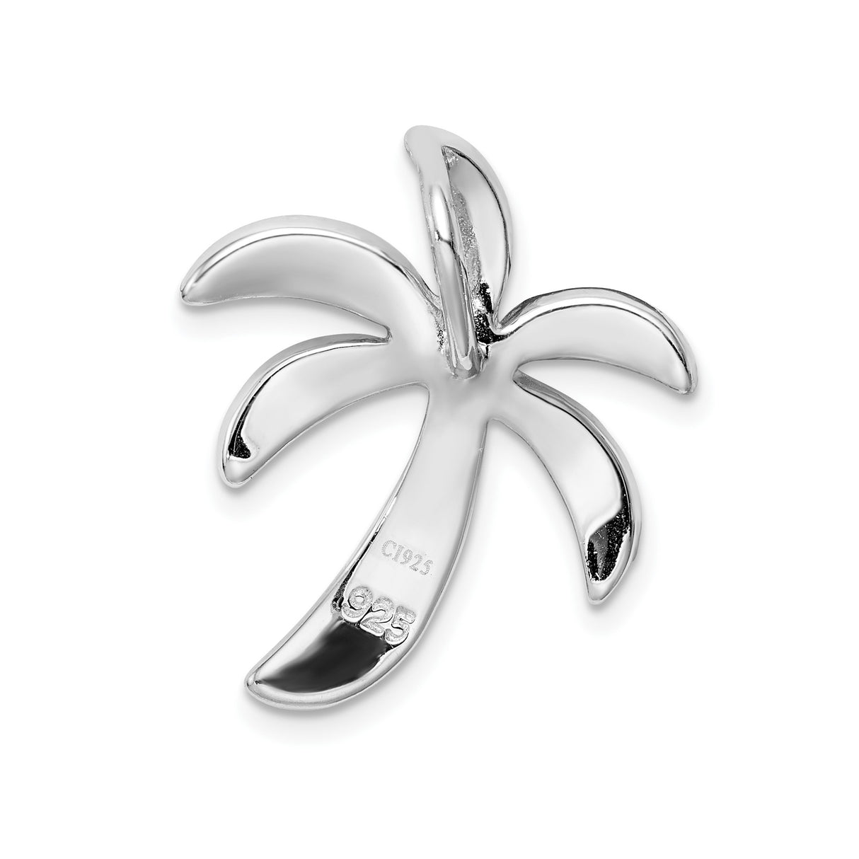 Sterling Silver Palm Tree Pendant with Blue Lab Created Opal, Tropical Beach Style