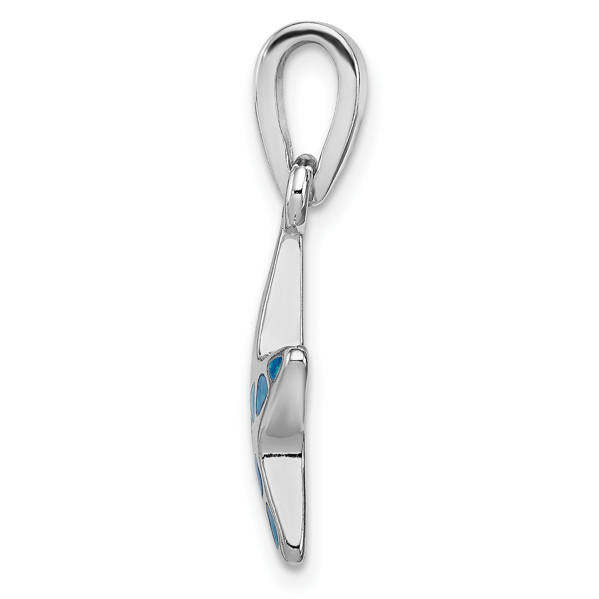 Created Blue Opal Starfish Charm Pendant in Real 925 Sterling Silver