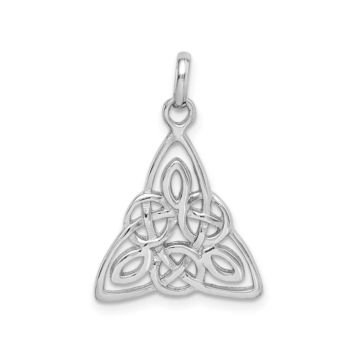 Sterling Silver Celtic Triquetra Pendant with Intricate Knotwork Design, Symbol of Unity and Eternity
