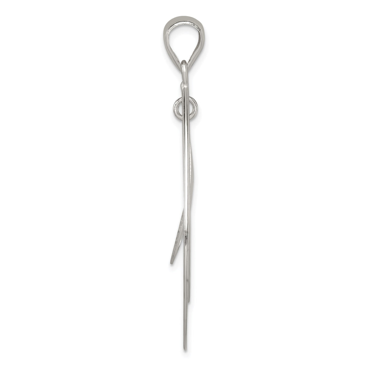 Sterling Silver Teardrop Pendant with Textured Inner Drop and Open Frame Design for Women