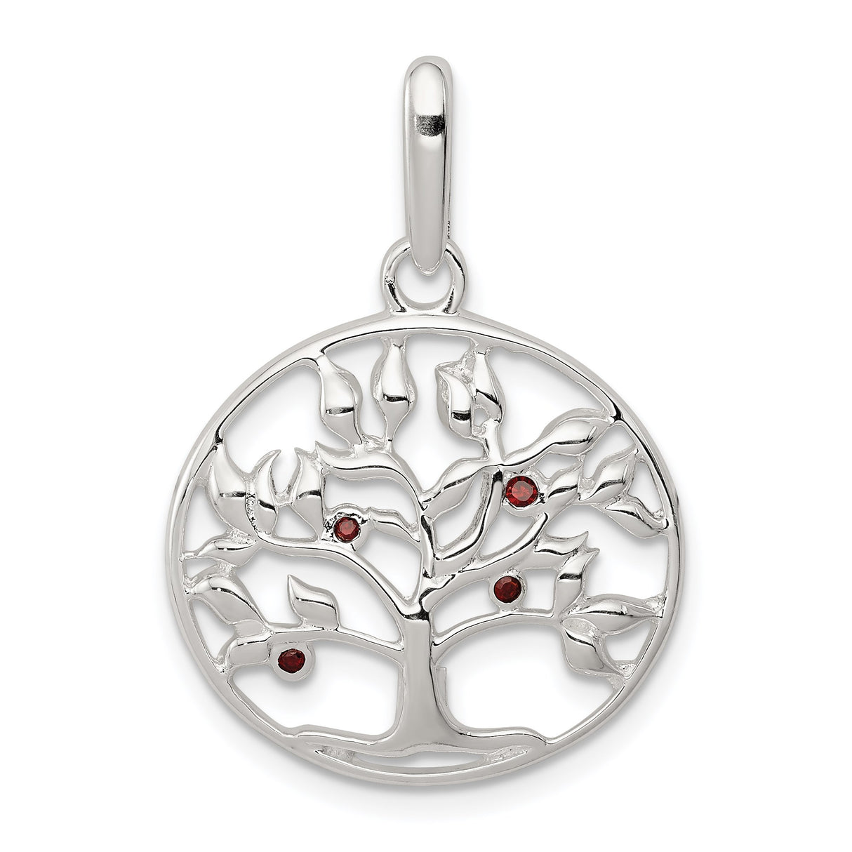 Sterling Silver Tree of Life Pendant with Cubic Zirconia, Celtic Nature-Inspired Design for Women