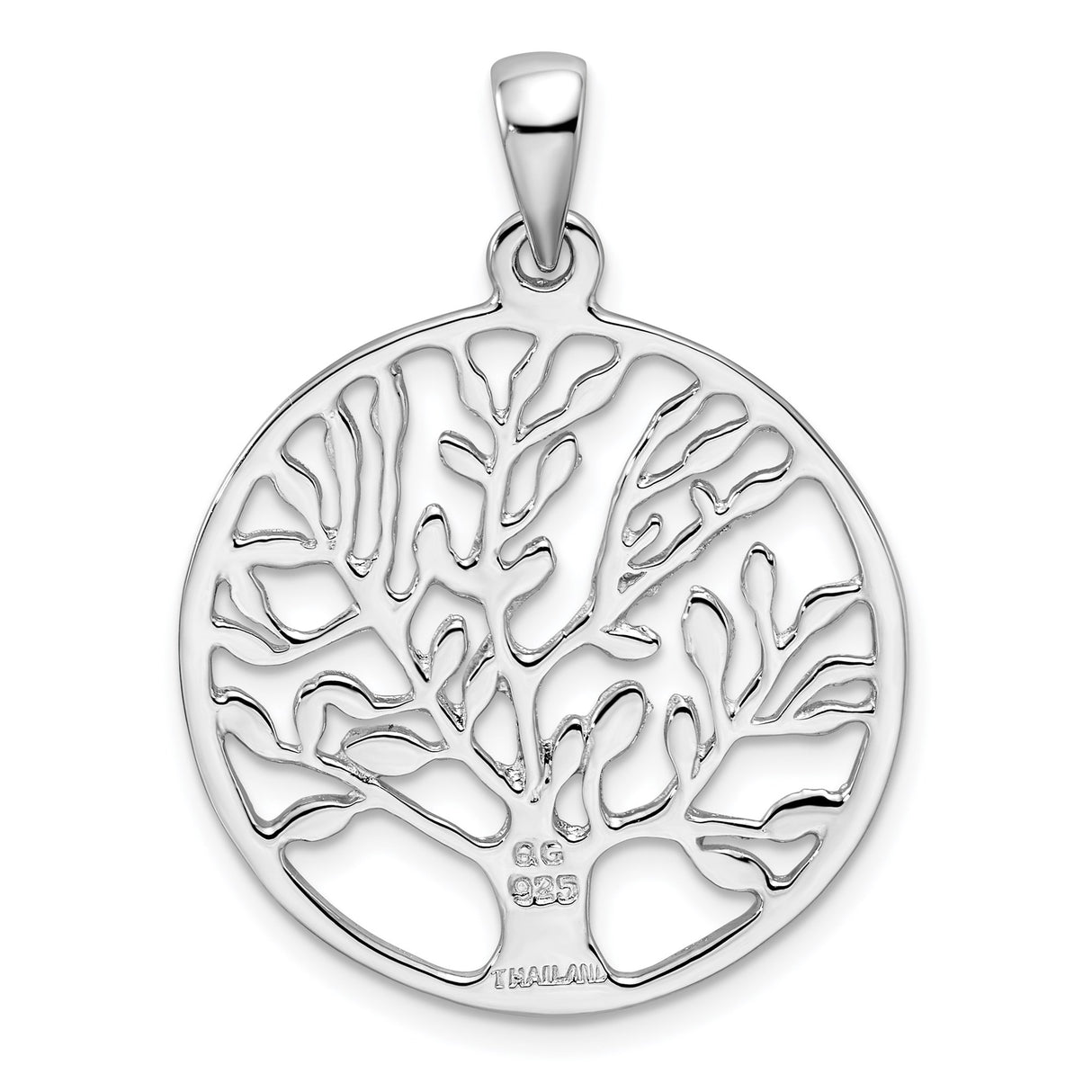 Sterling Silver Tree of Life Pendant with Openwork Round Frame, Celtic Boho Style for Women