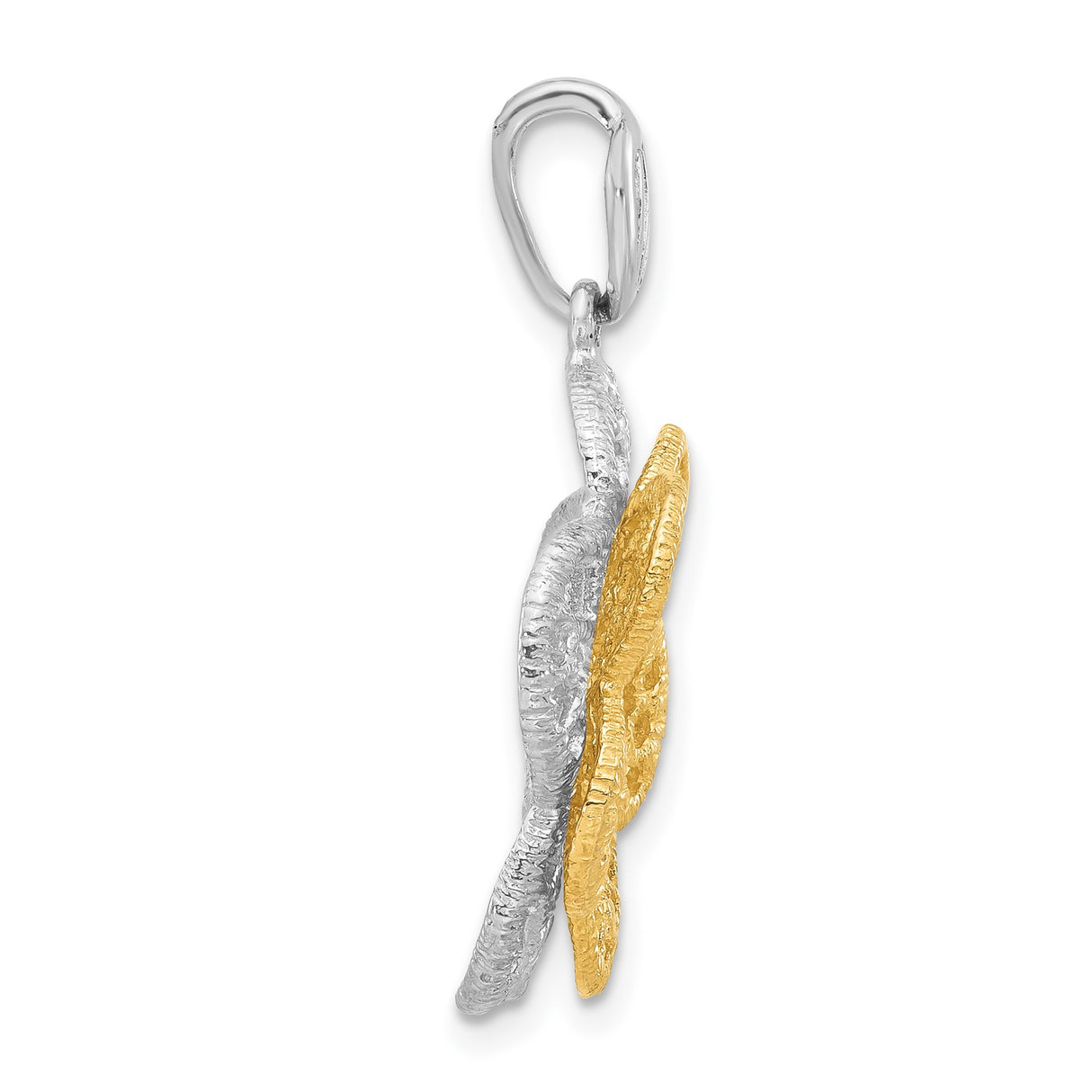 Sterling Silver Flower Pendant with Two-Tone Filigree Floral Design for Women