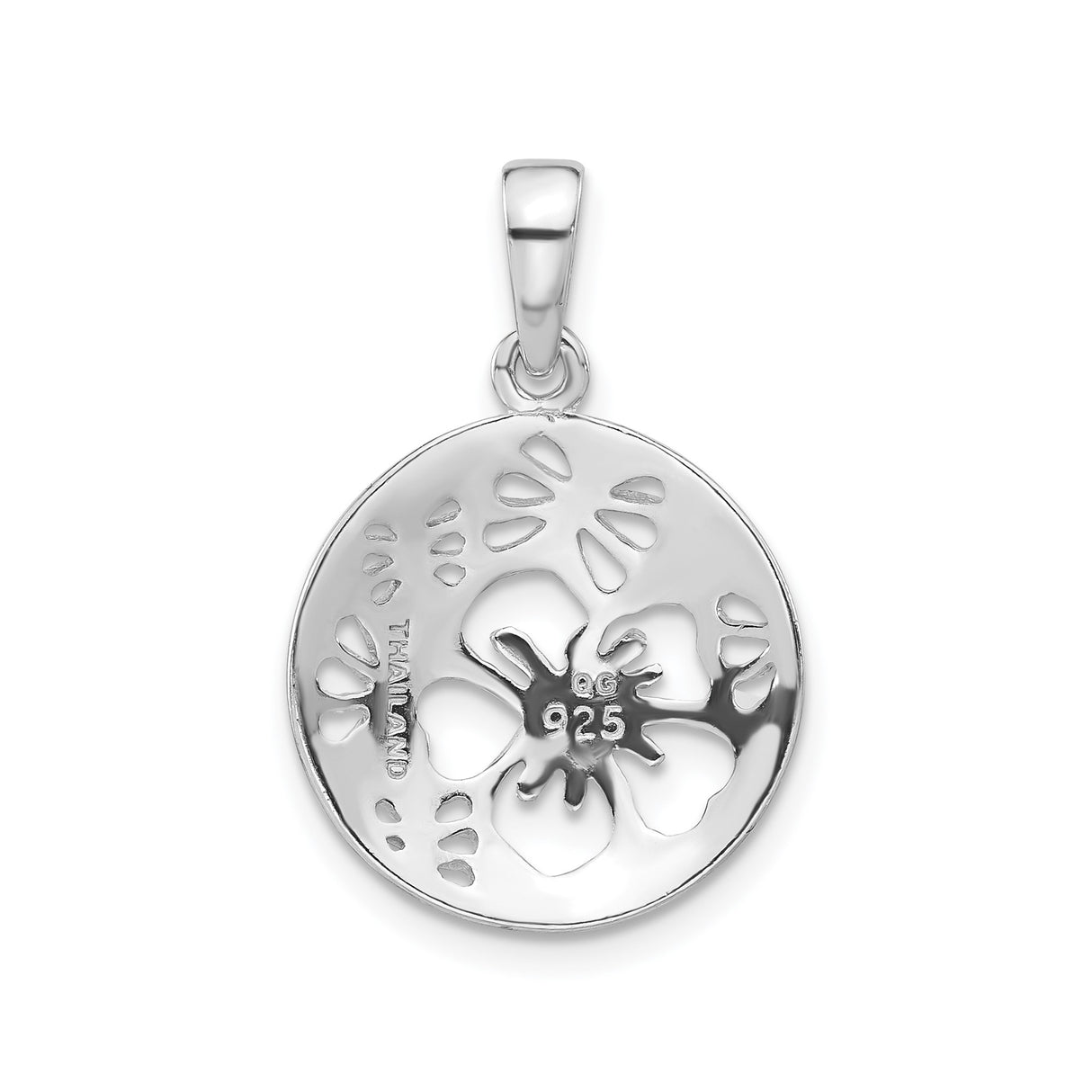 Sterling Silver Floral Circle Pendant with Cutout Flower Design, Nature-Inspired Jewelry for Women