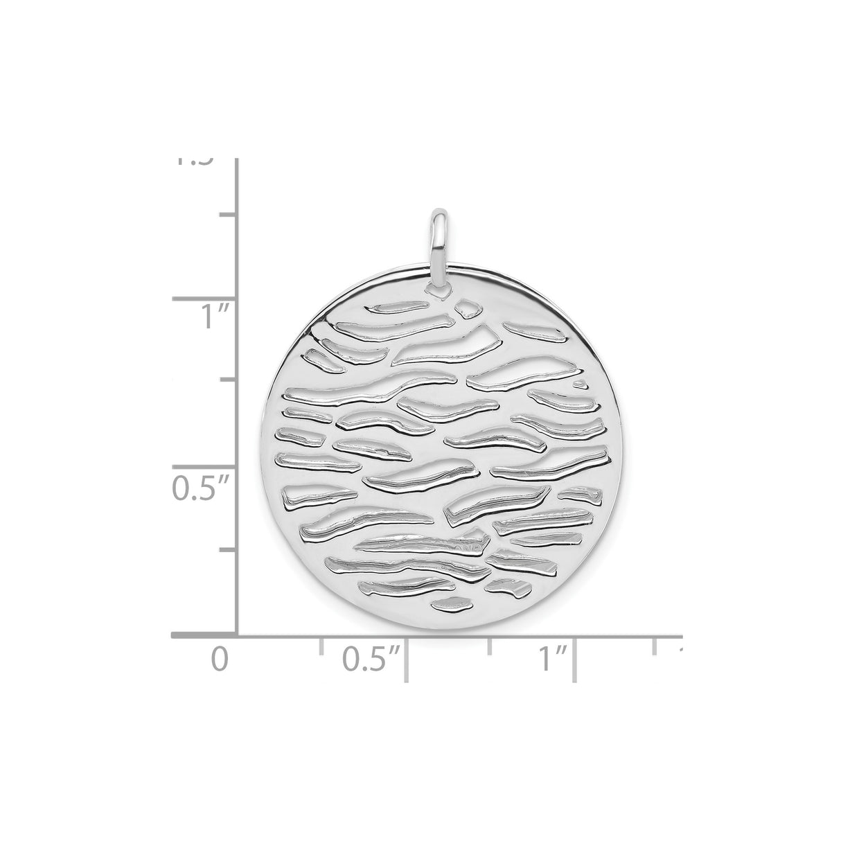 Sterling Silver Wave Pendant with Textured Ripple Disc, Abstract Nature-Inspired Design