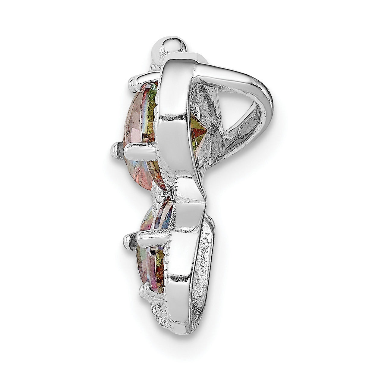 Sterling Silver Butterfly Pendant with Mystic Topaz and Cubic Zirconia, Nature Inspired Jewelry for Women