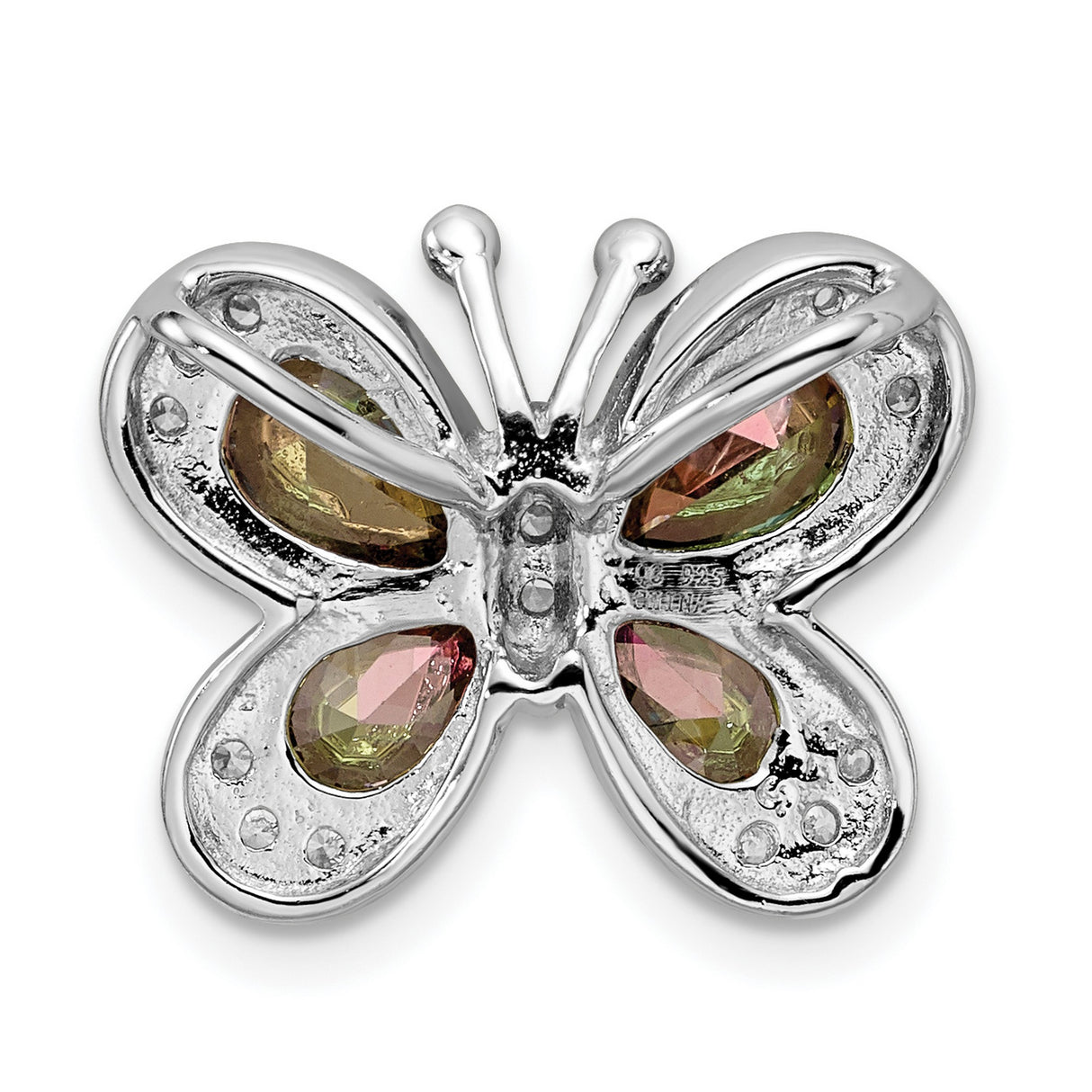 Sterling Silver Butterfly Pendant with Mystic Topaz and Cubic Zirconia, Nature Inspired Jewelry for Women