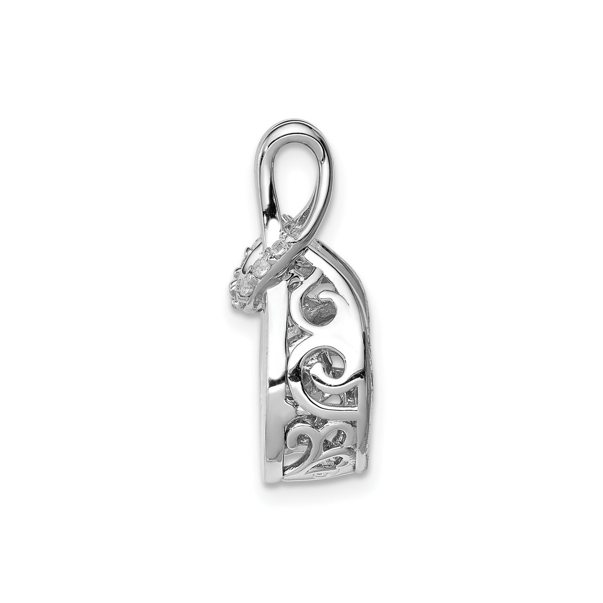 Sterling Silver Teardrop Pendant with Cubic Zirconia and Accent Stones, Modern Minimalist Design