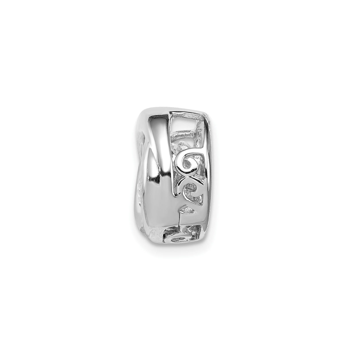 Sterling Silver Pendant with Cubic Zirconia, Swirl Eternity Circle Minimalist Design for Women
