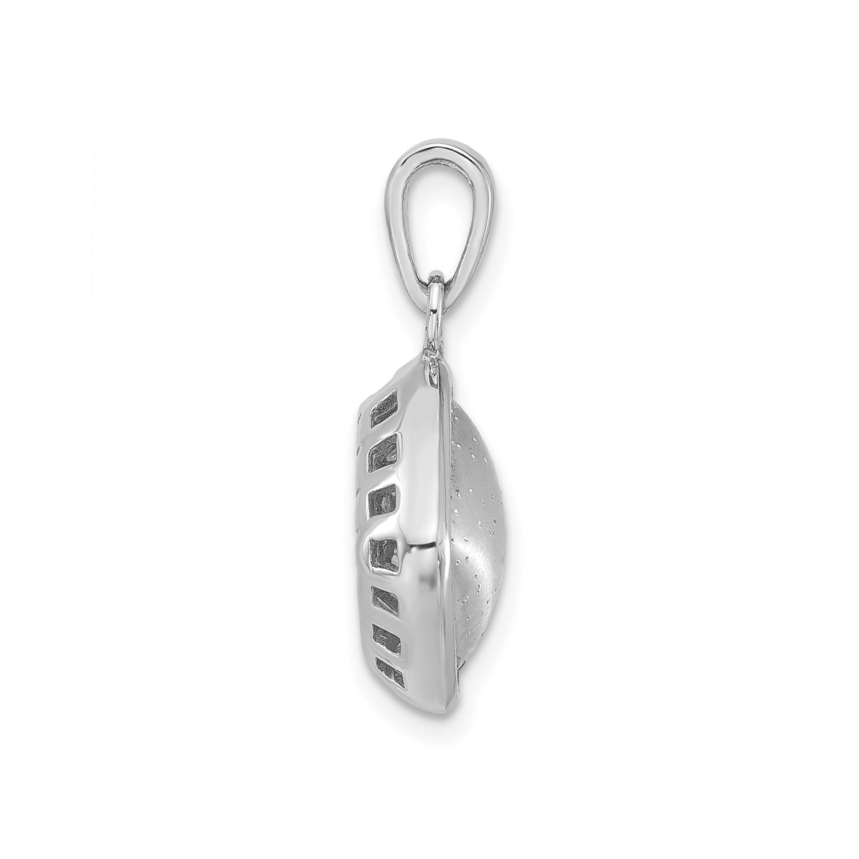 Sterling Silver Cushion Pendant with Brushed Center and Polished Edge, Modern Minimalist Design