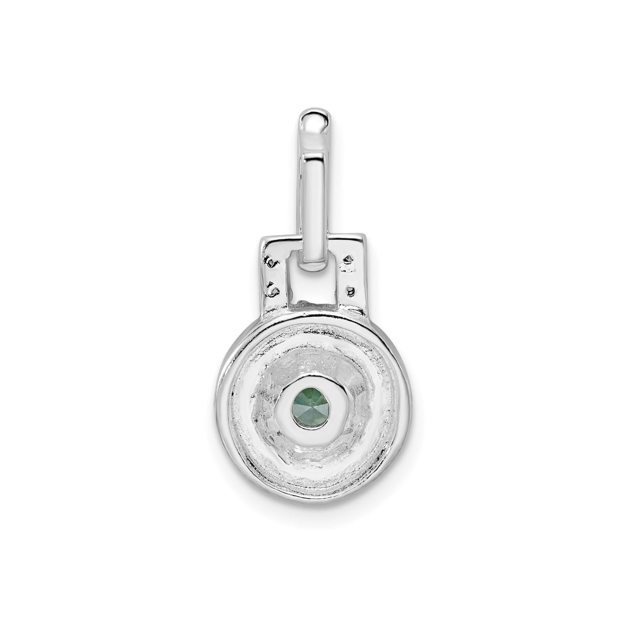 Sterling Silver Pendant with Swiss Blue Topaz and Cubic Zirconia, Textured Design for Women