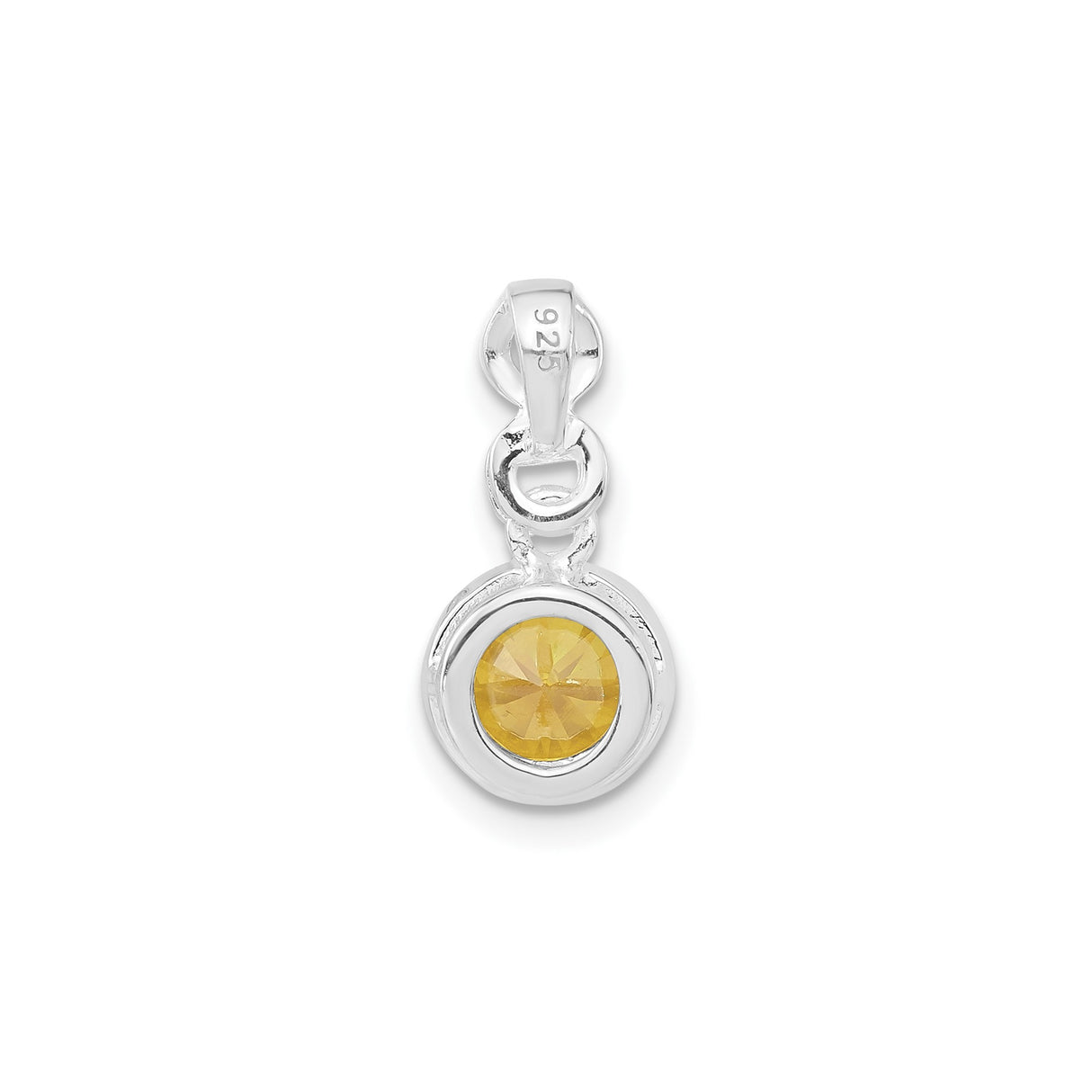 Sterling Silver Pendant with Yellow Cubic Zirconia and Clear Stone Accents for Women