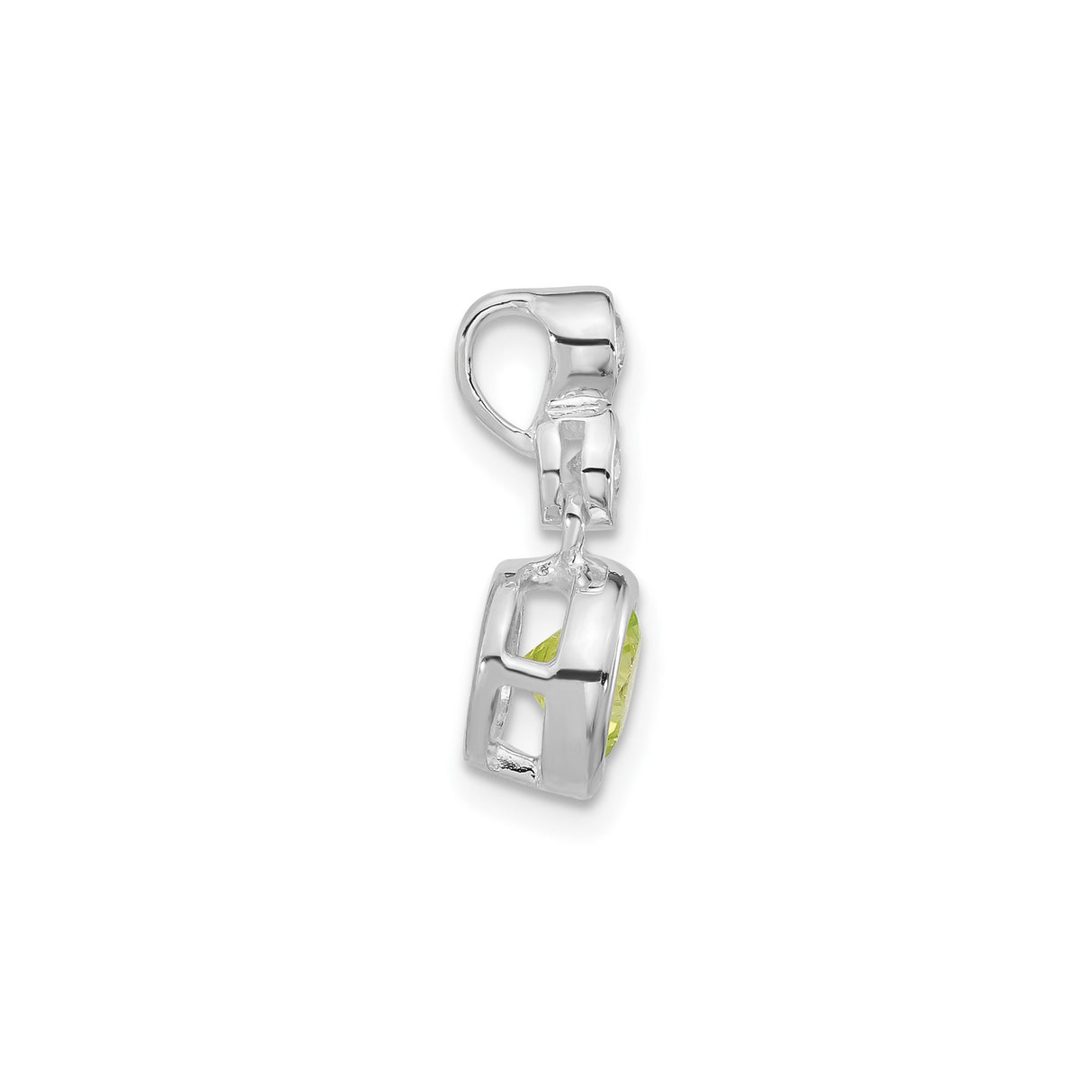 Sterling Silver Vertical Pendant with Cubic Zirconia, Bezel Set Minimalist Design for Women