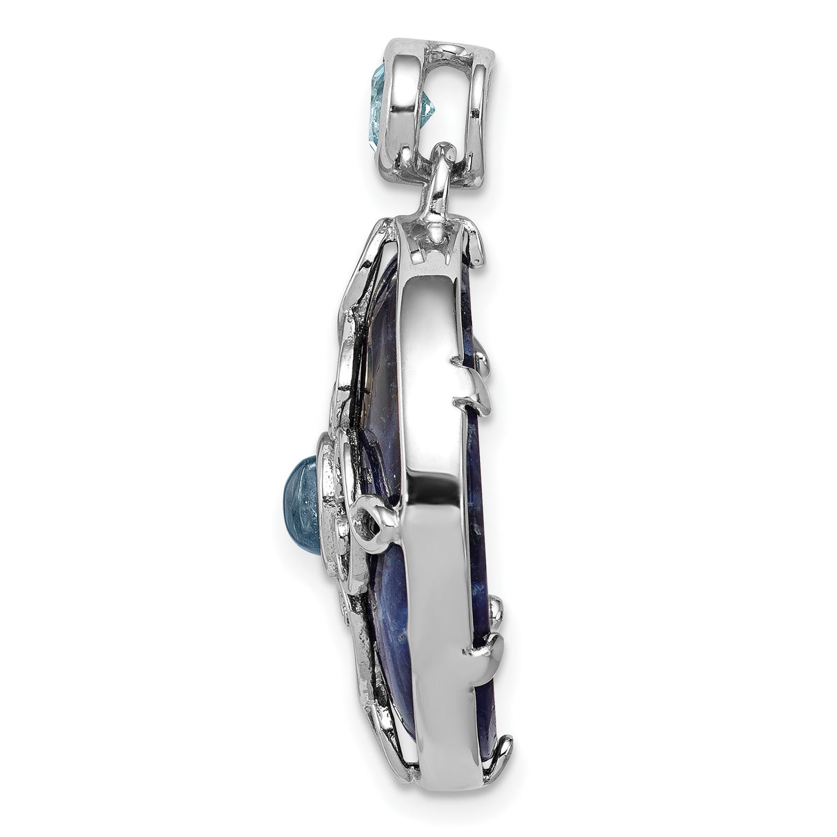 Sterling Silver Celtic Knot Pendant with Sky Blue Topaz and Sodalite Accent