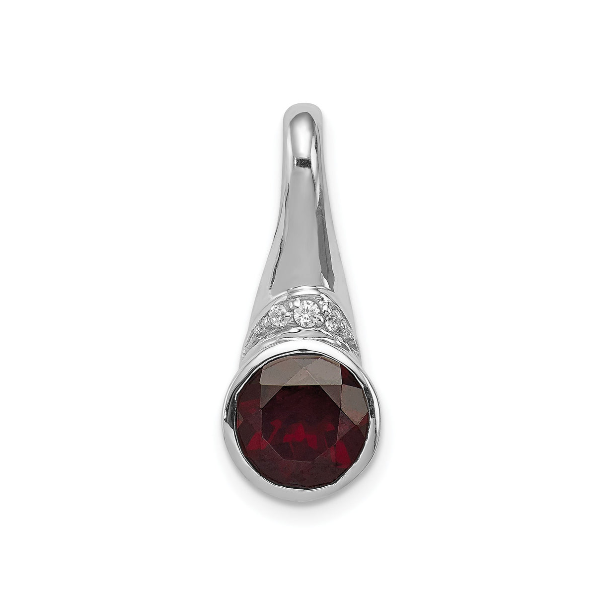 Sterling Silver Pendant with Garnet and Cubic Zirconia Accents, Romantic January Birthstone Jewelry
