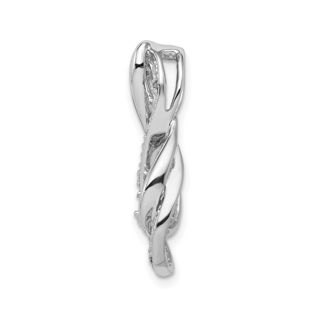 Sterling Silver Infinity Pendant with Diamond and Pave Detail, Symbol of Eternal Love and Unity