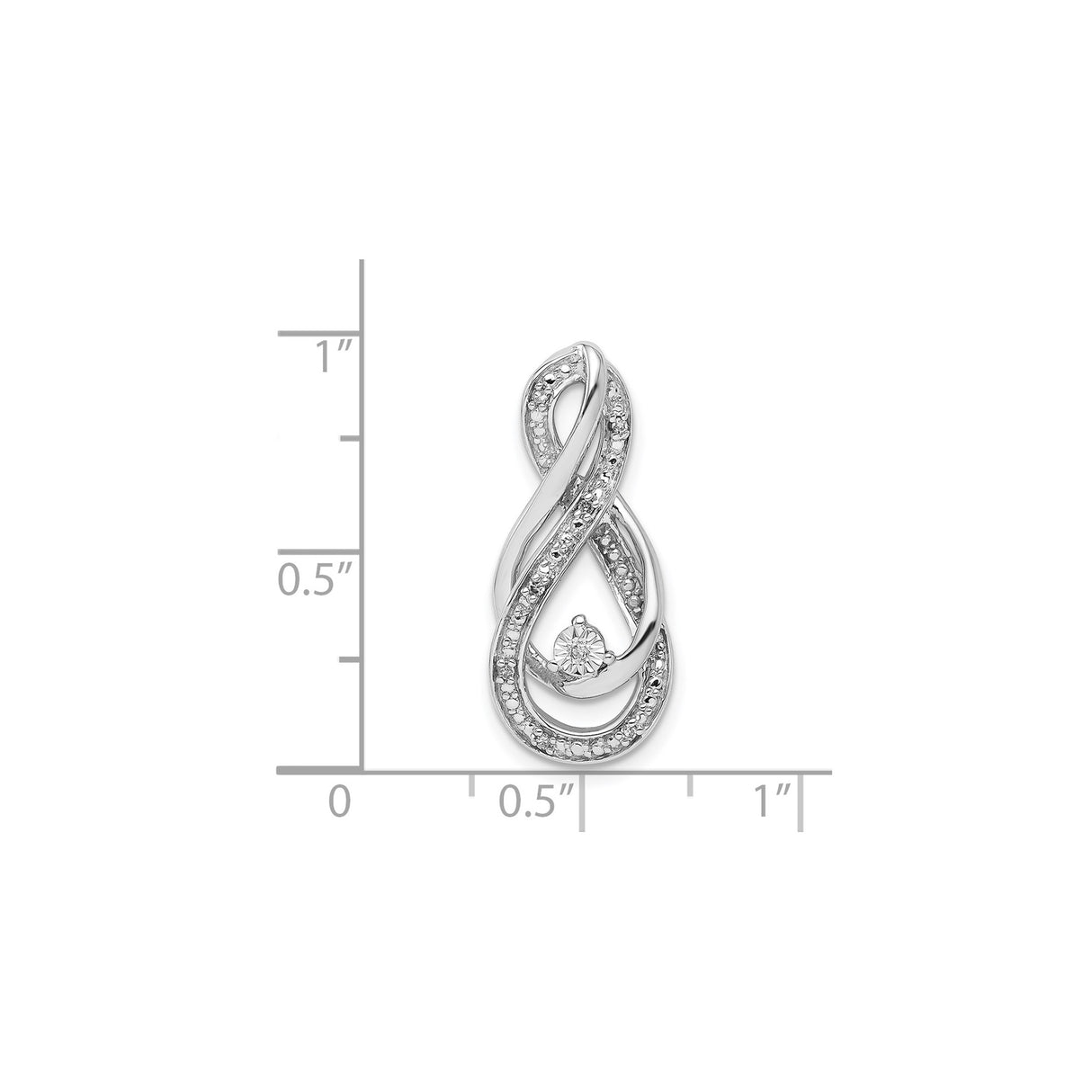 Sterling Silver Infinity Pendant with Diamond and Pave Detail, Symbol of Eternal Love and Unity