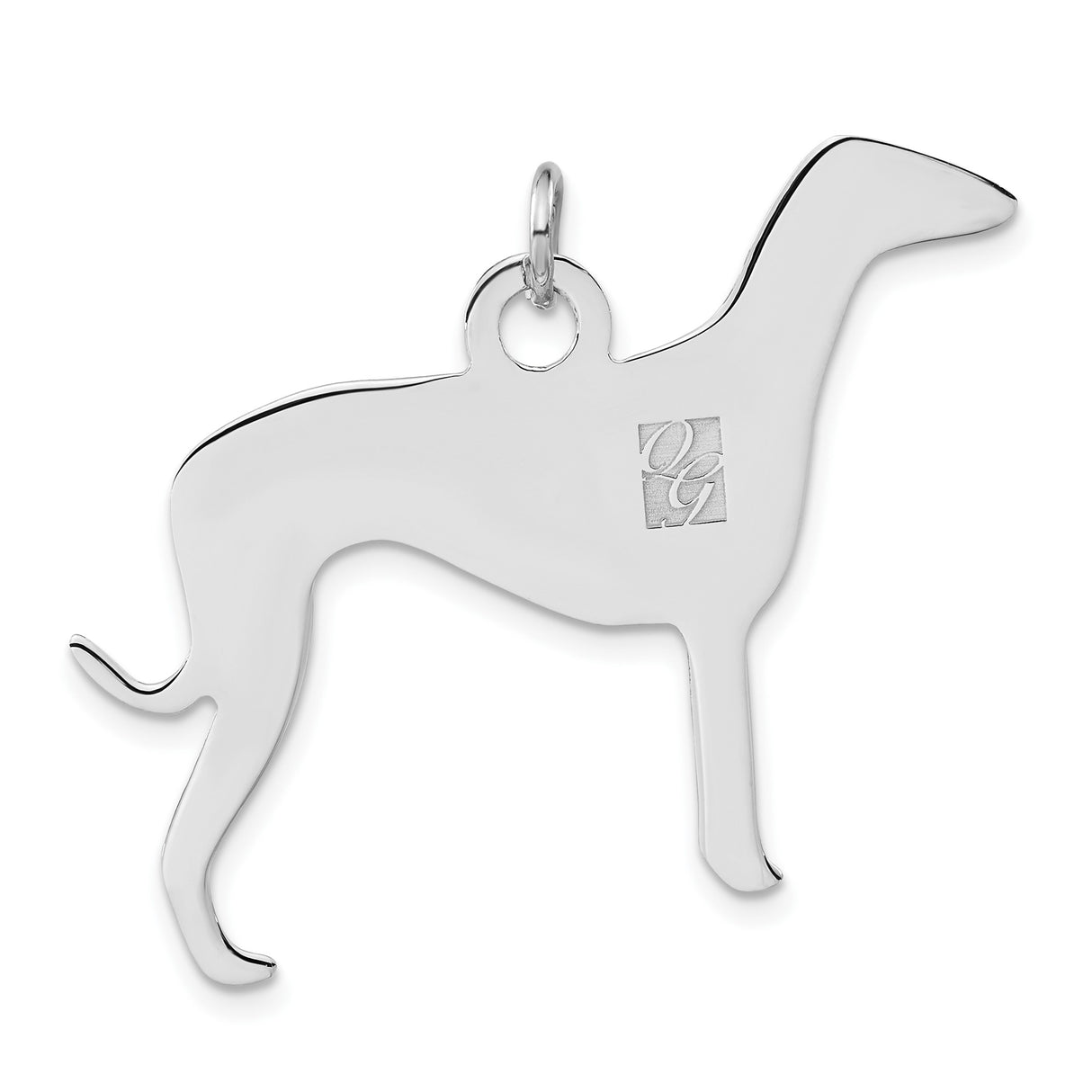 Sterling Silver Greyhound Silhouette Pendant, Minimalist Dog Shape Jewelry for Women or Unisex Wear